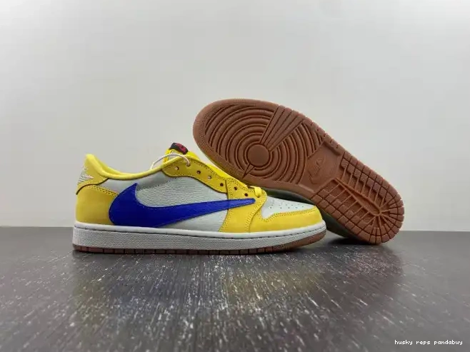 Cheap Husky Low Travis x 1 Air Jordan OG Canary DZ4137-700 Scott 0513